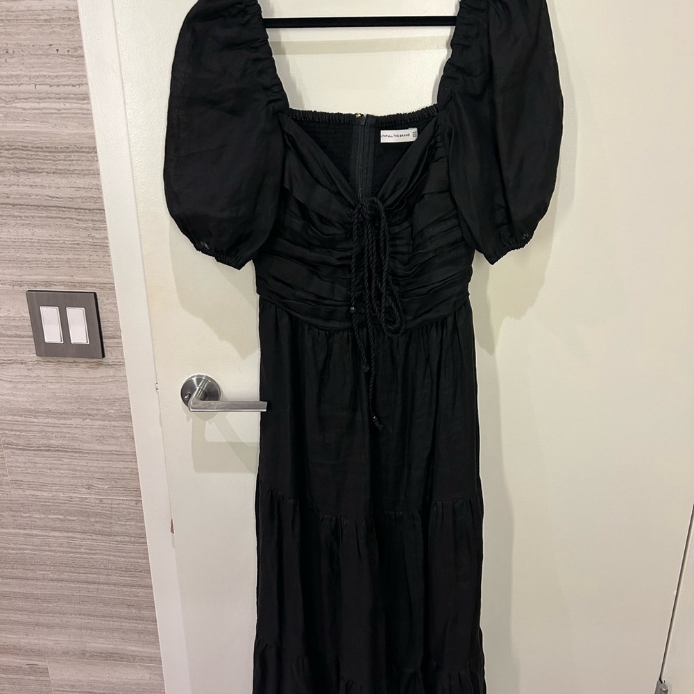 Reformation Black Long Sleeve Dress